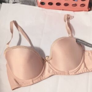 Lingerie Push Up Underwire Bra Beige Nude Lace 34C NWTG